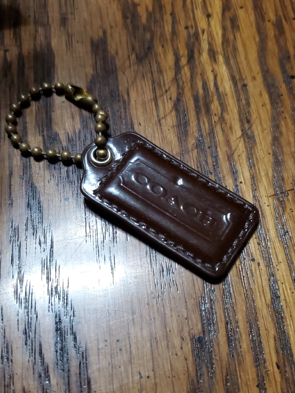 Coach Y2k Dark Chocolate Patent Leather Hang -Tag